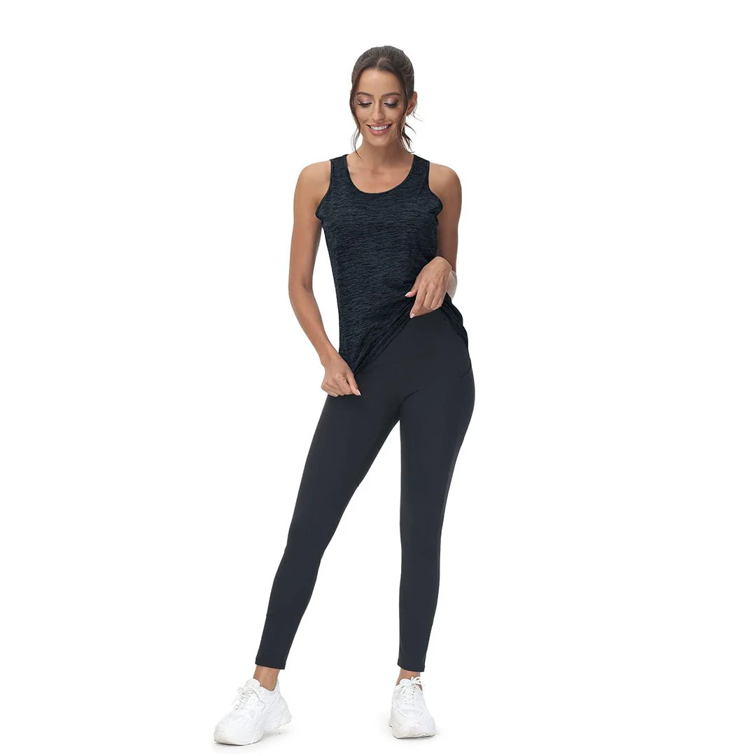 Women's Lightweight Athletic Yoga Crewneck Tank Tops