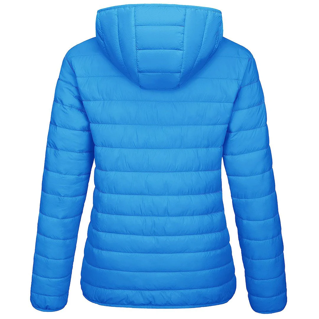 Women's Lightweight Puffer Full-zip Water-Resistant Winter Coat with Hood