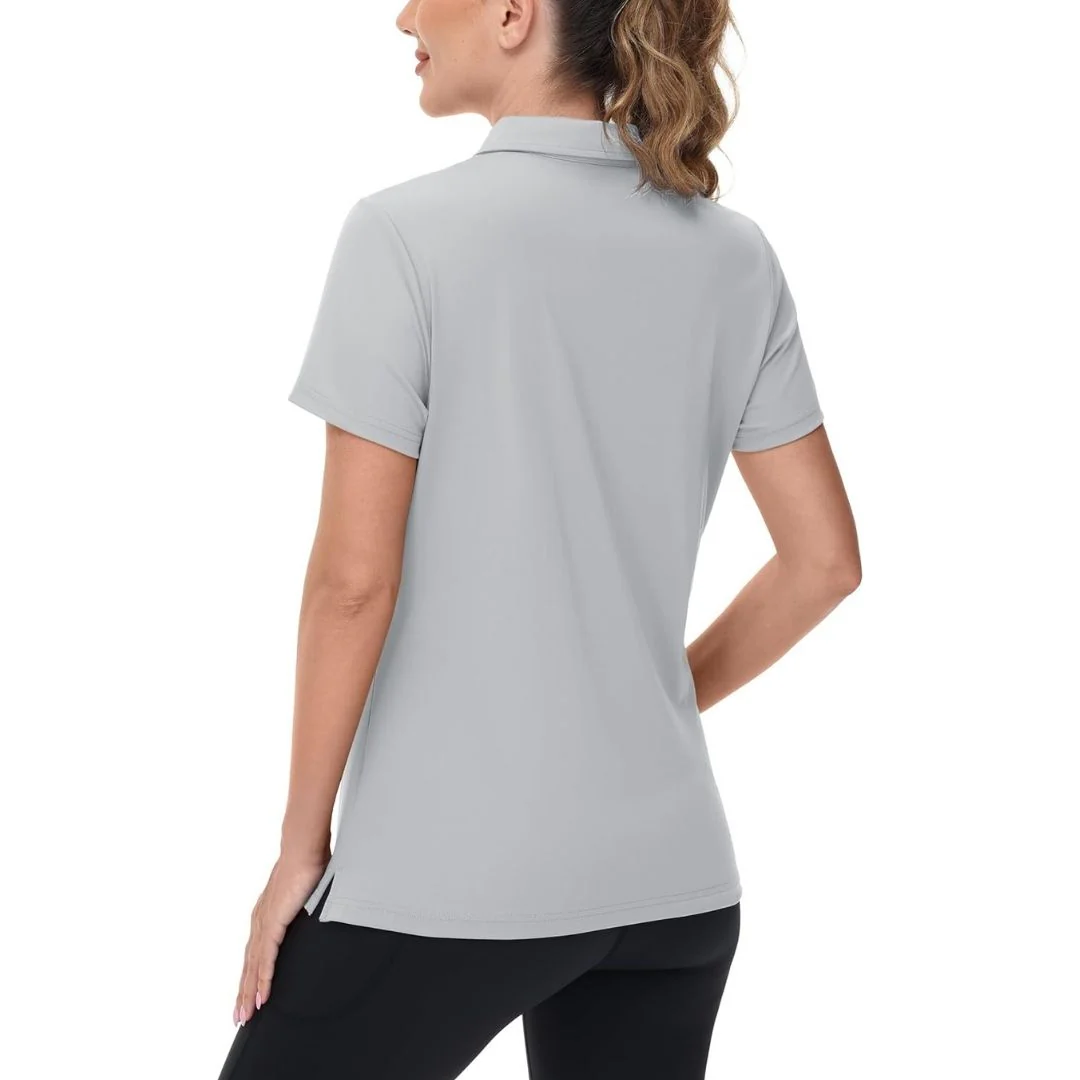 Womens V Neck Quick Dry UPF 50+ Golf Polo Shirt