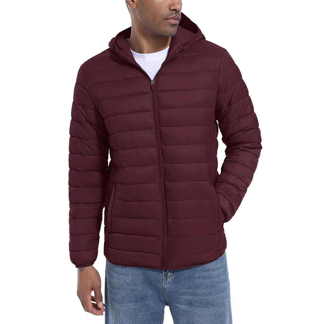 Men's Hooded Puffer Water-Repellent Down Alternative Jacket