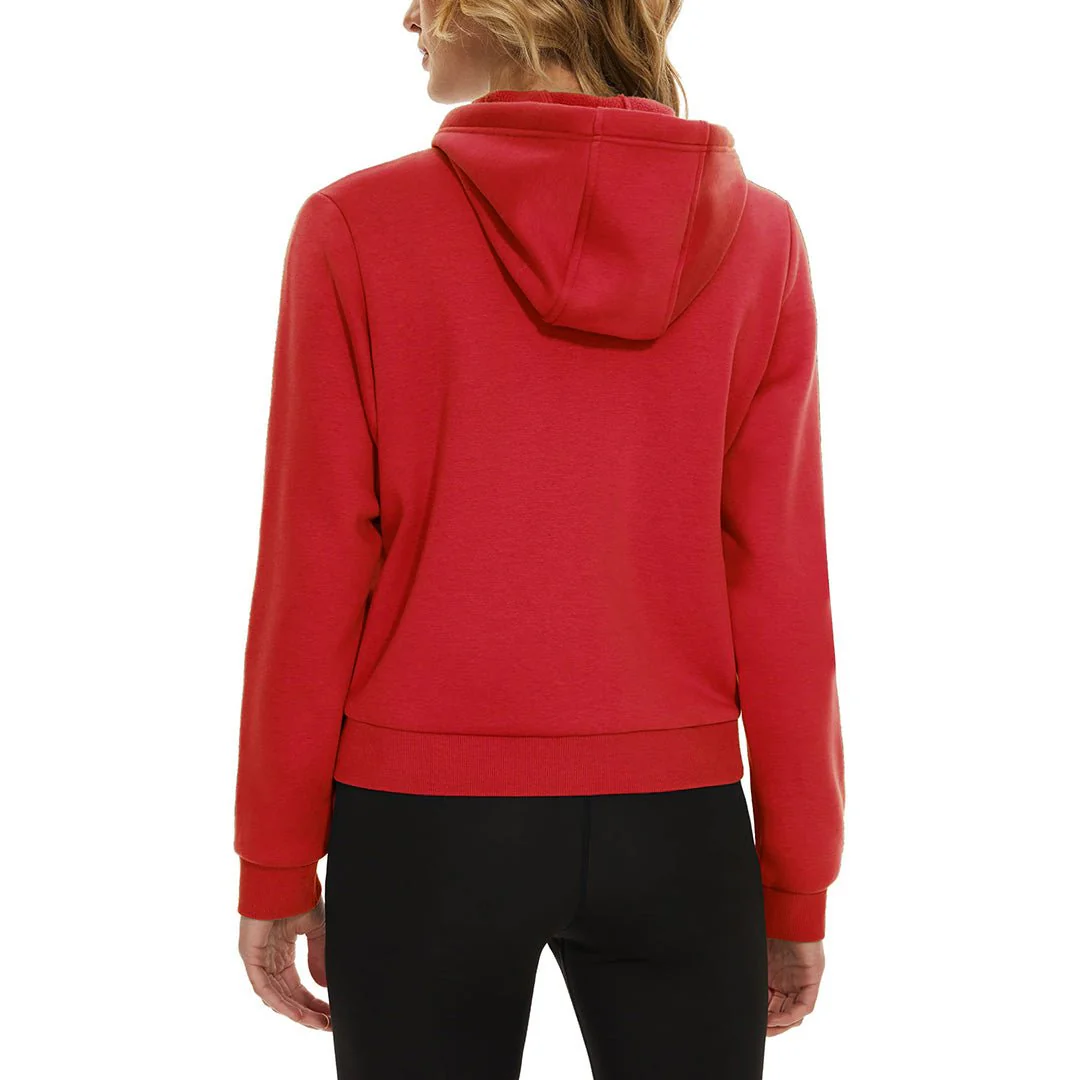 Women's Fleece Lined Full Zip Crop Tops Hoodies