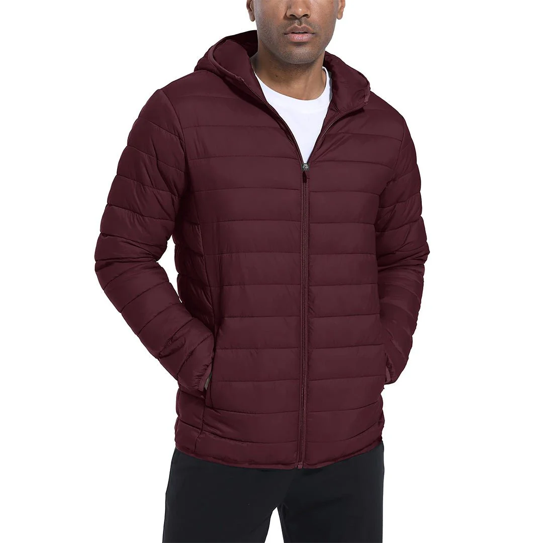 Men's Hooded Puffer Water-Repellent Down Alternative Jacket