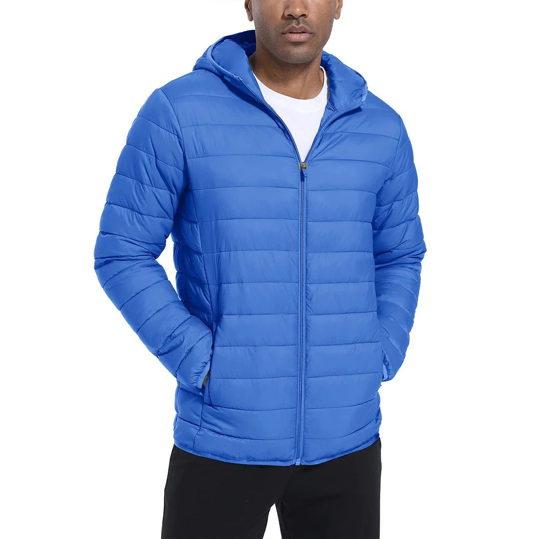 Men's Hooded Puffer Water-Repellent Down Alternative Jacket