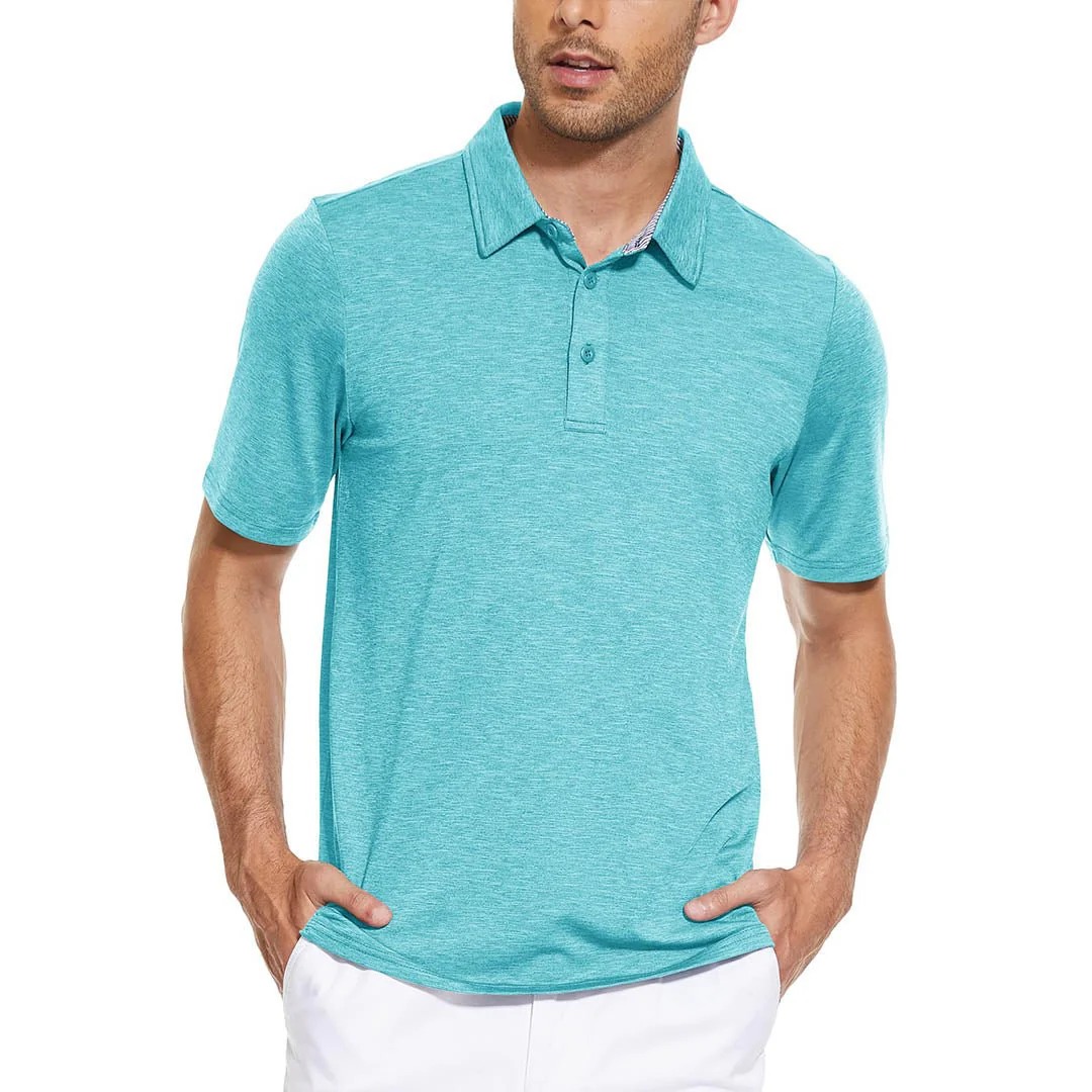 Men's Casual Polo Golf Shirts Quick Dry 3 Buttons