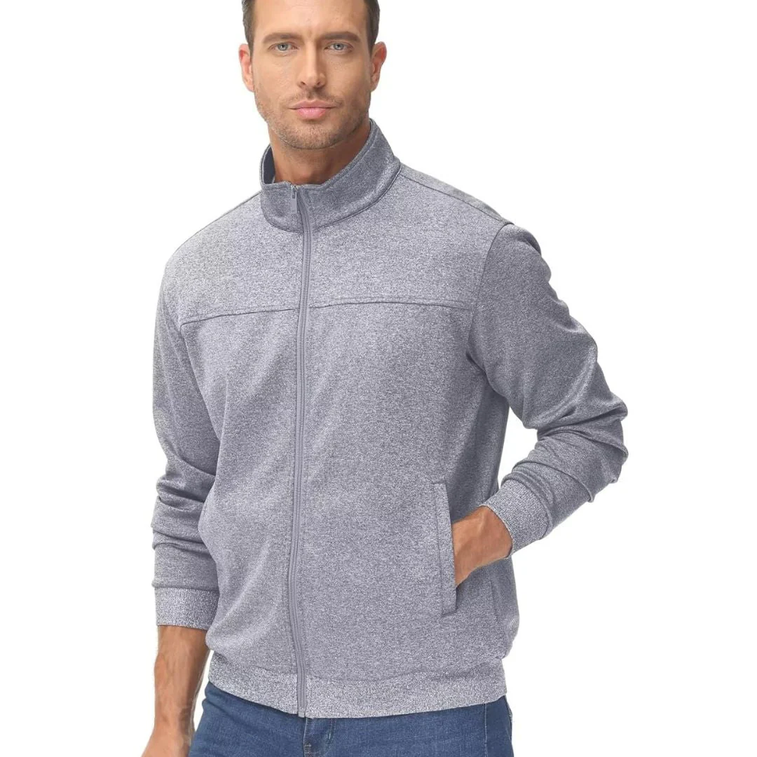 Men's Track Lightweight Full Zip Up Stand Collar Jacket