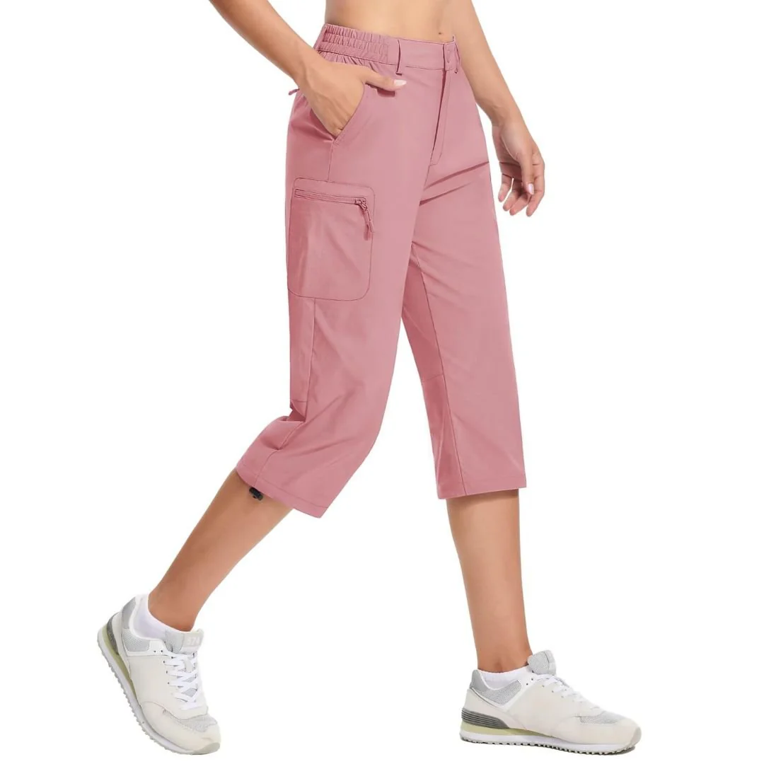 Women's Hiking Pants Cargo Capris Lightweight Stretch Water Resistant Joggers