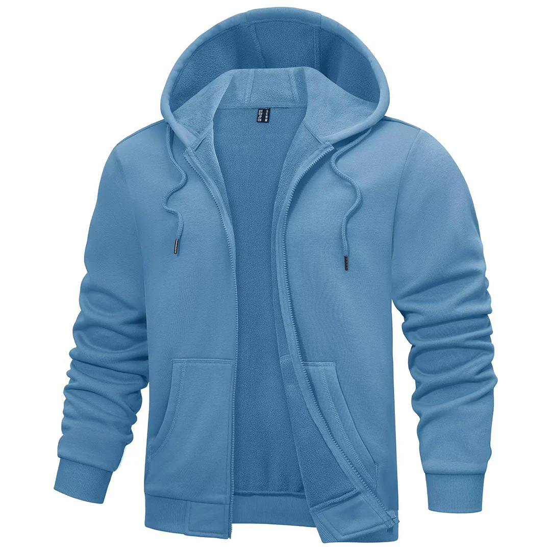 Men's Full Zip-Up Casual Active Hoodie