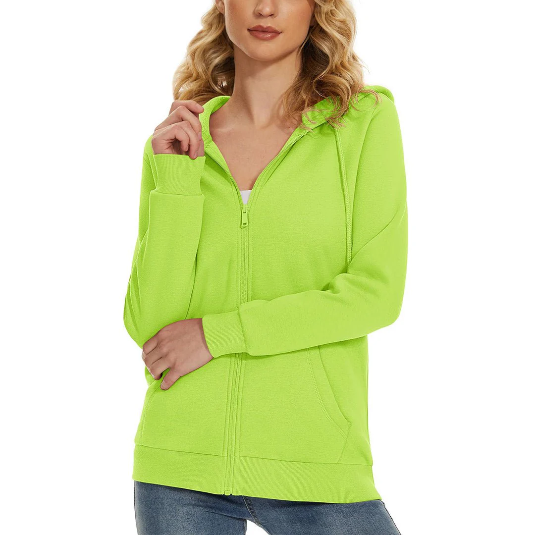 Women's Casual Lightweight  Fleece Hoodies Sportswear Jacket