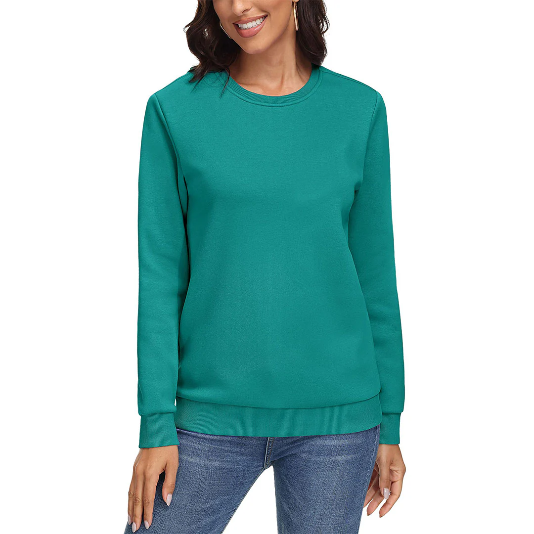Women's Fleece-Lined Crewneck Casual Sweatshirts