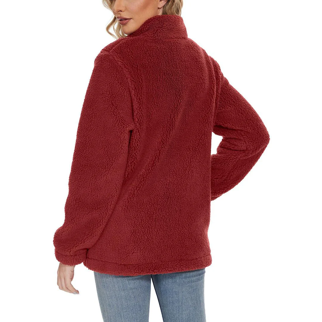 Women's Sherpa Fleece Full Zip Fuzzy Jackets