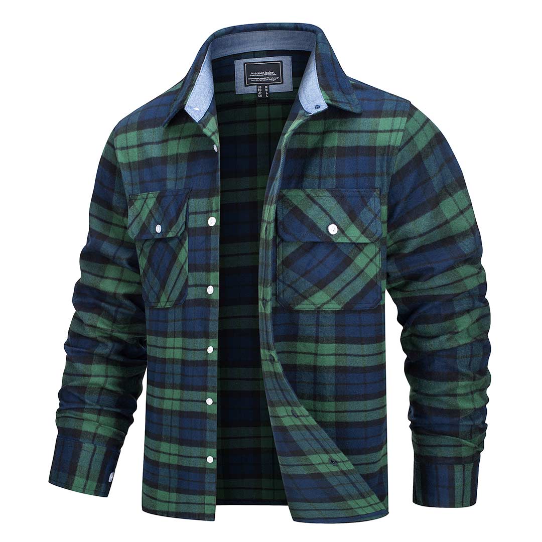 Men's Flannel Tesla Plaid Shirts Long Sleeve