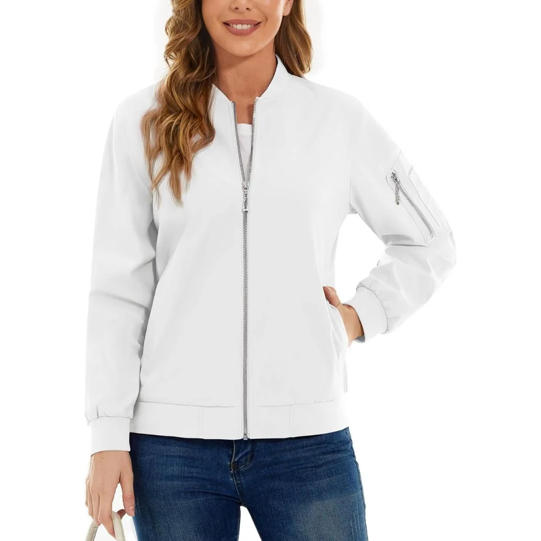 Women's Lightweight Casual Windbreaker Bomber Jackets