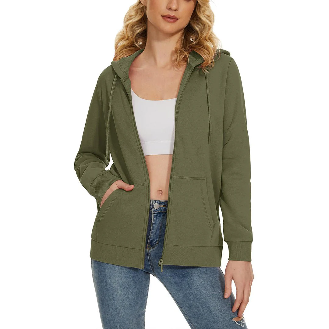 Women's Casual Lightweight  Fleece Hoodies Sportswear Jacket
