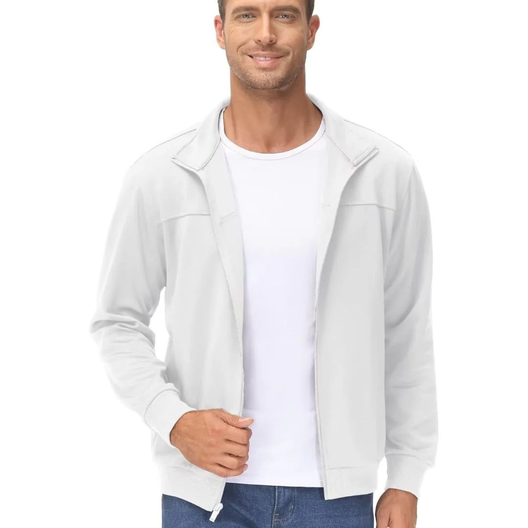 Men's Track Lightweight Full Zip Up Stand Collar Jacket