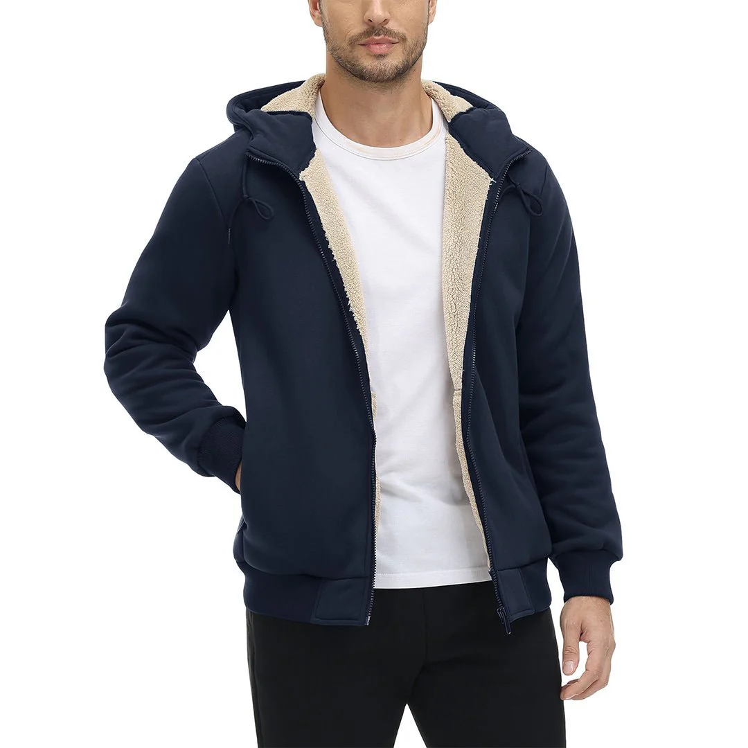 Men's Fleece Hoodie Jacket Windproof Winter Coats