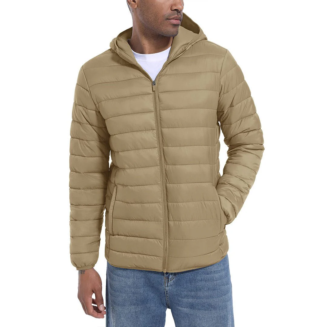 Men's Hooded Puffer Water-Repellent Down Alternative Jacket
