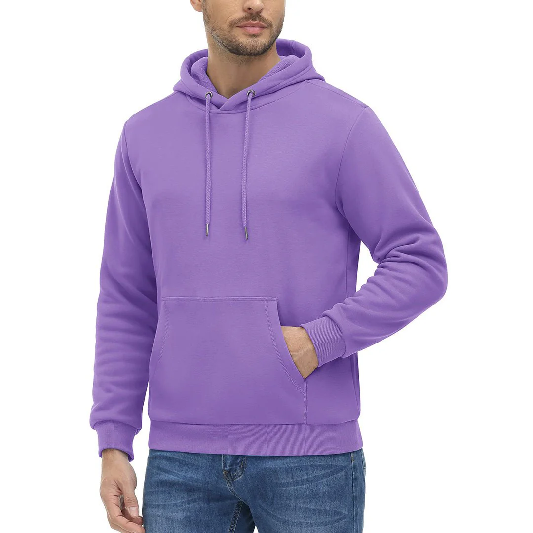 Men's Pullover Fleece Zip Up Hoodie Cotton Casual Lightweight Sweatshirt