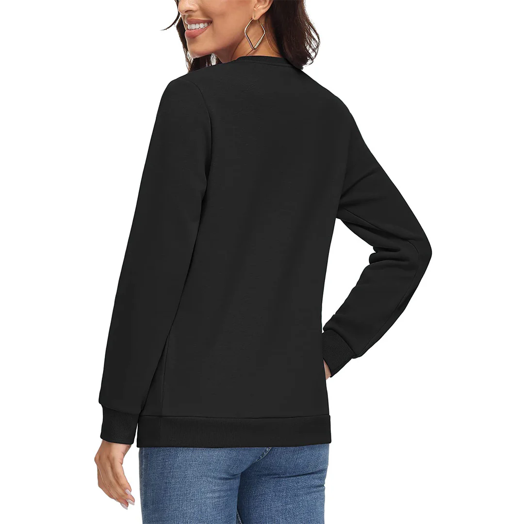 Women's Fleece-Lined Crewneck Casual Sweatshirts