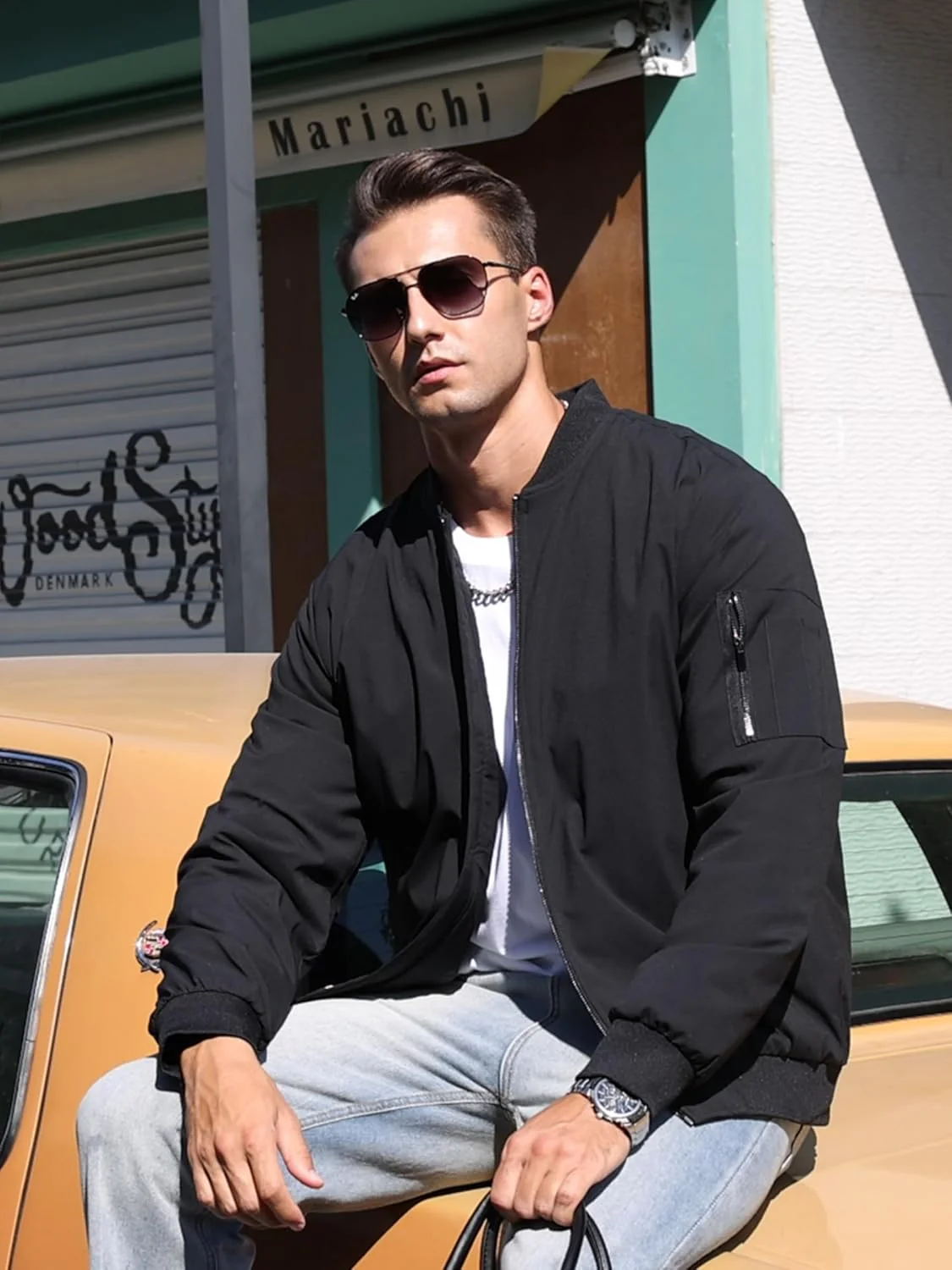 Men's Thermal Quilted Water Resistant Bomber Jacket