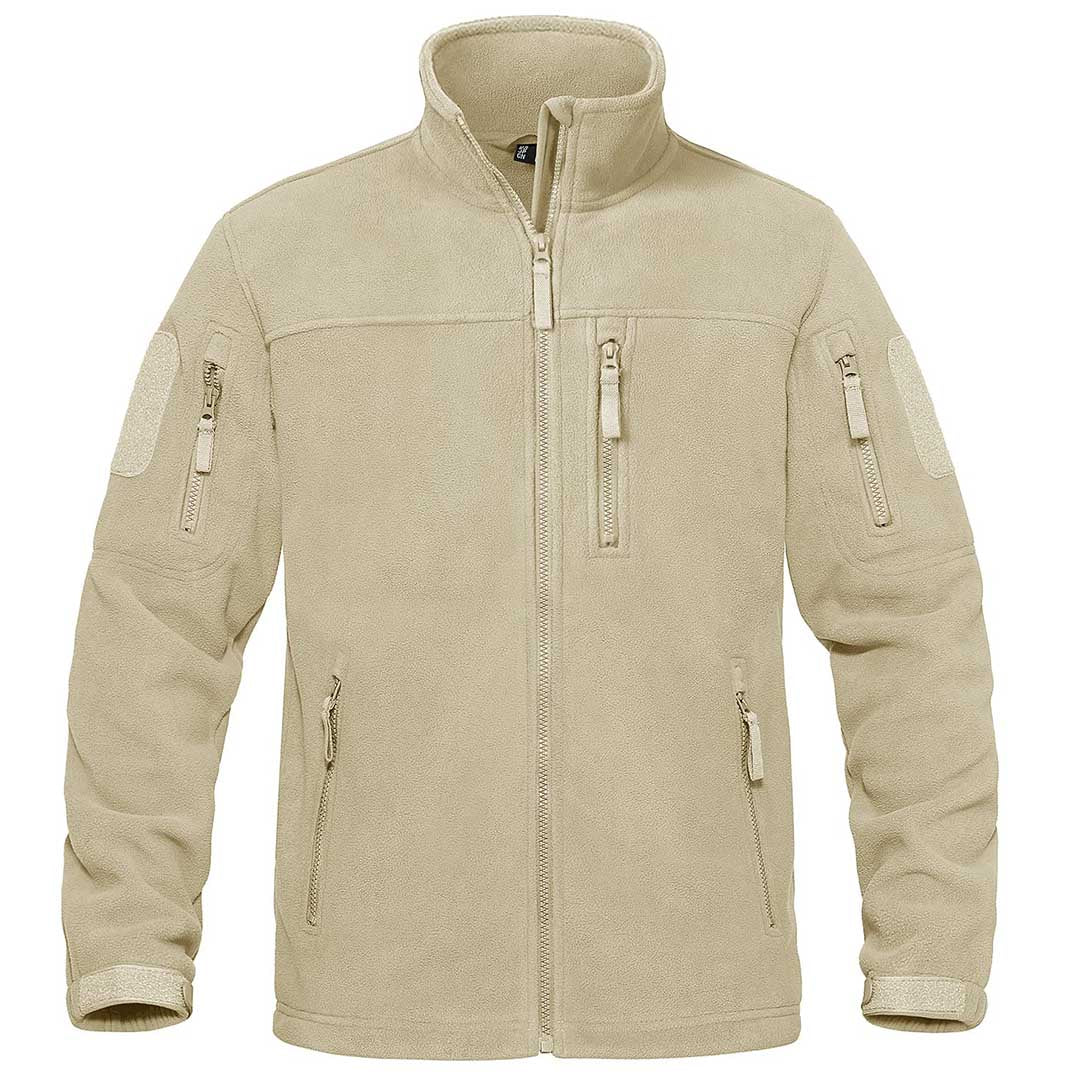 Men's Tactical Fleece Jackets Full Zip Coat with Multi Pockets