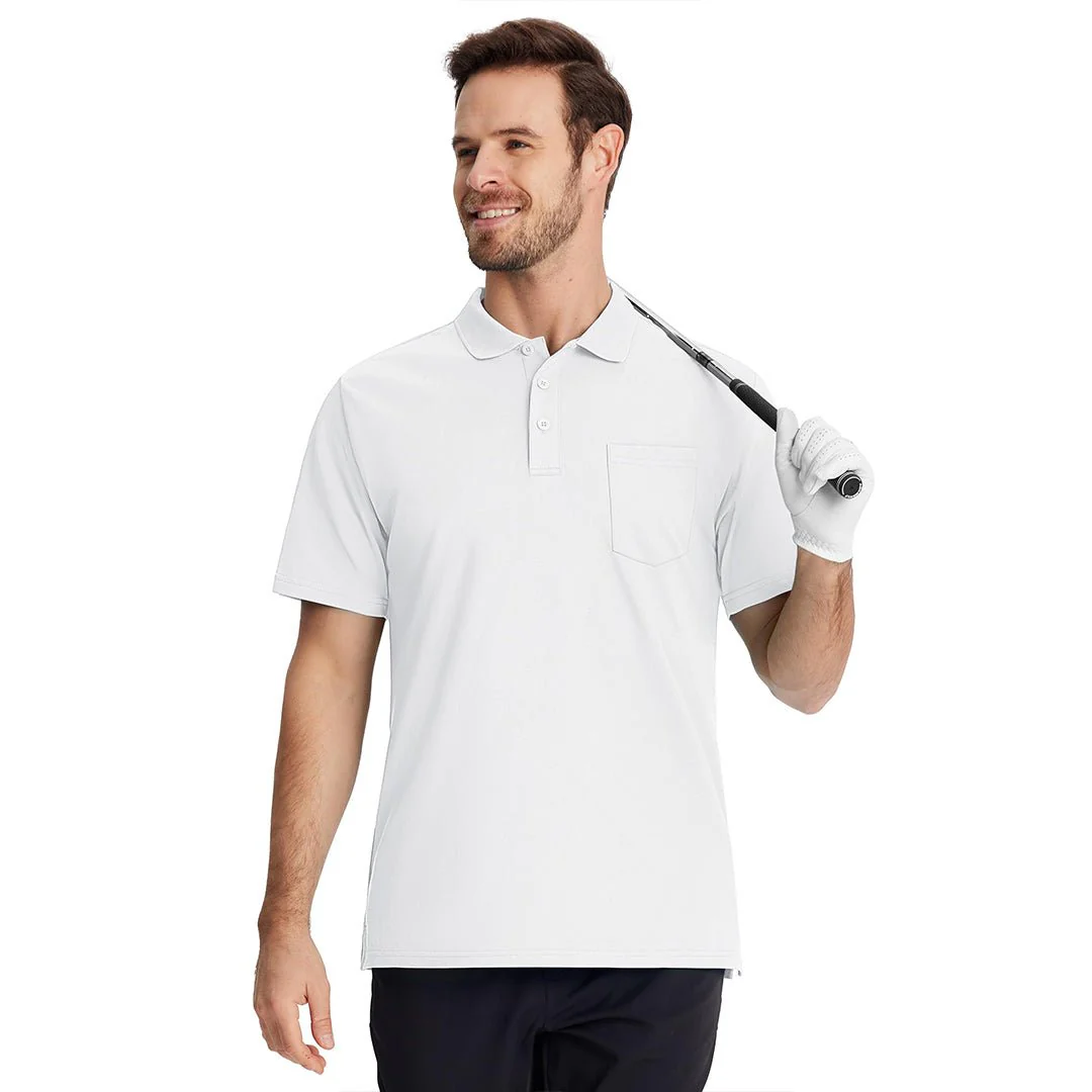 Men's Moisture Wicking Golf Polo Shirts with Pocket
