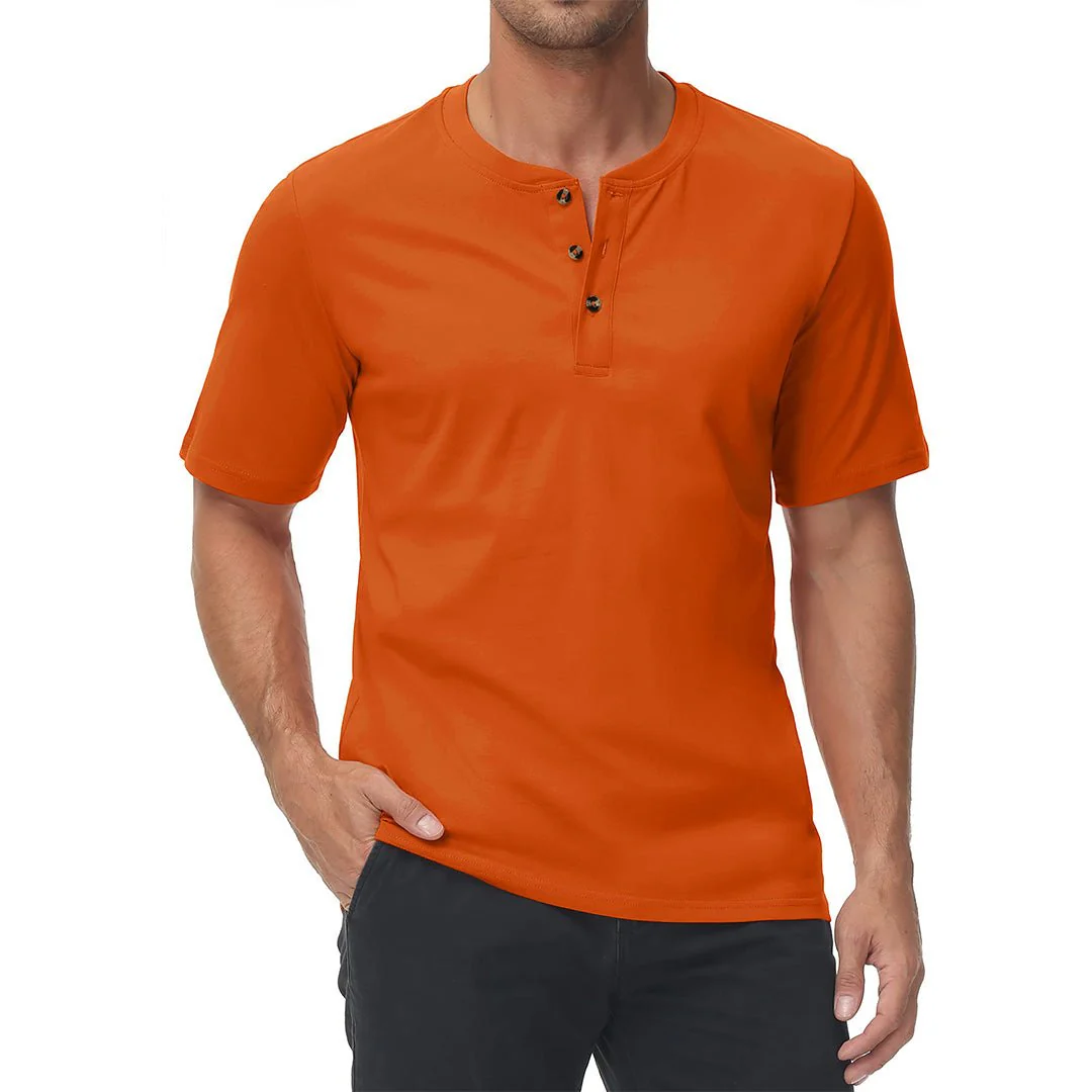 Men's Casual Cotton Henley Shirts