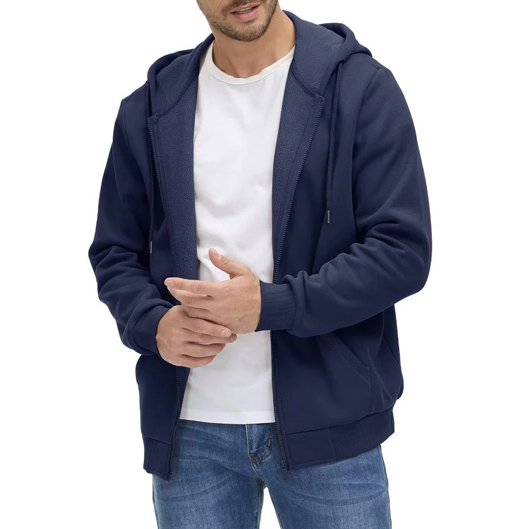 Men's Full Zip-Up Casual Active Hoodie