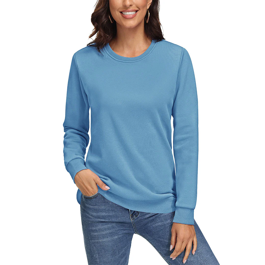 Women's Fleece-Lined Crewneck Casual Sweatshirts