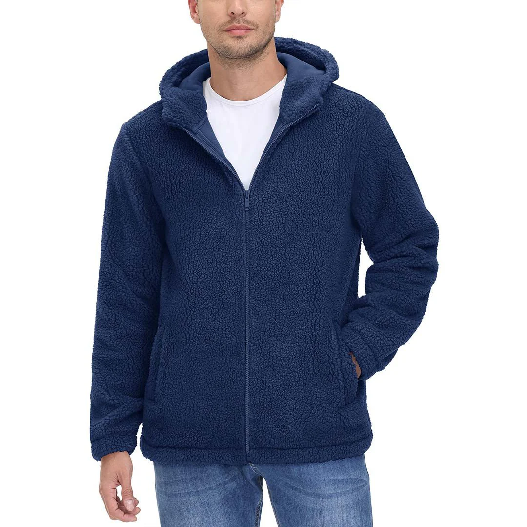 Men's Fleece Hoodies Sherpa Jackets Winter Thermal Coats