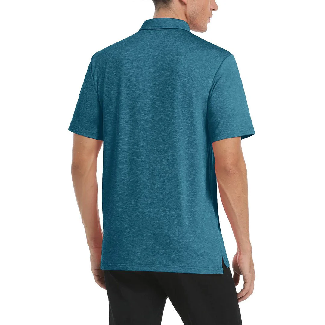 Men's Polo Quick Dry 3 Buttons T-Shirt with Pockets