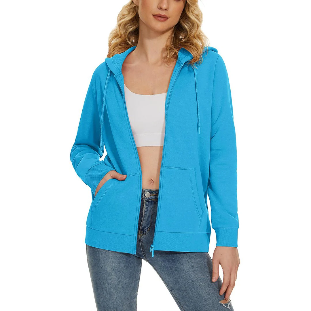 Women's Casual Lightweight  Fleece Hoodies Sportswear Jacket