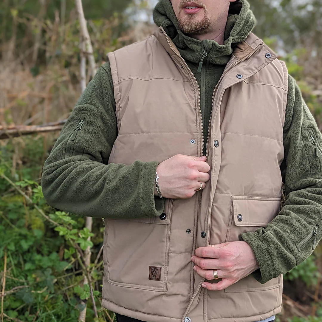 Men's Outerwear Vests with Fleece Liner Hiking Jacket