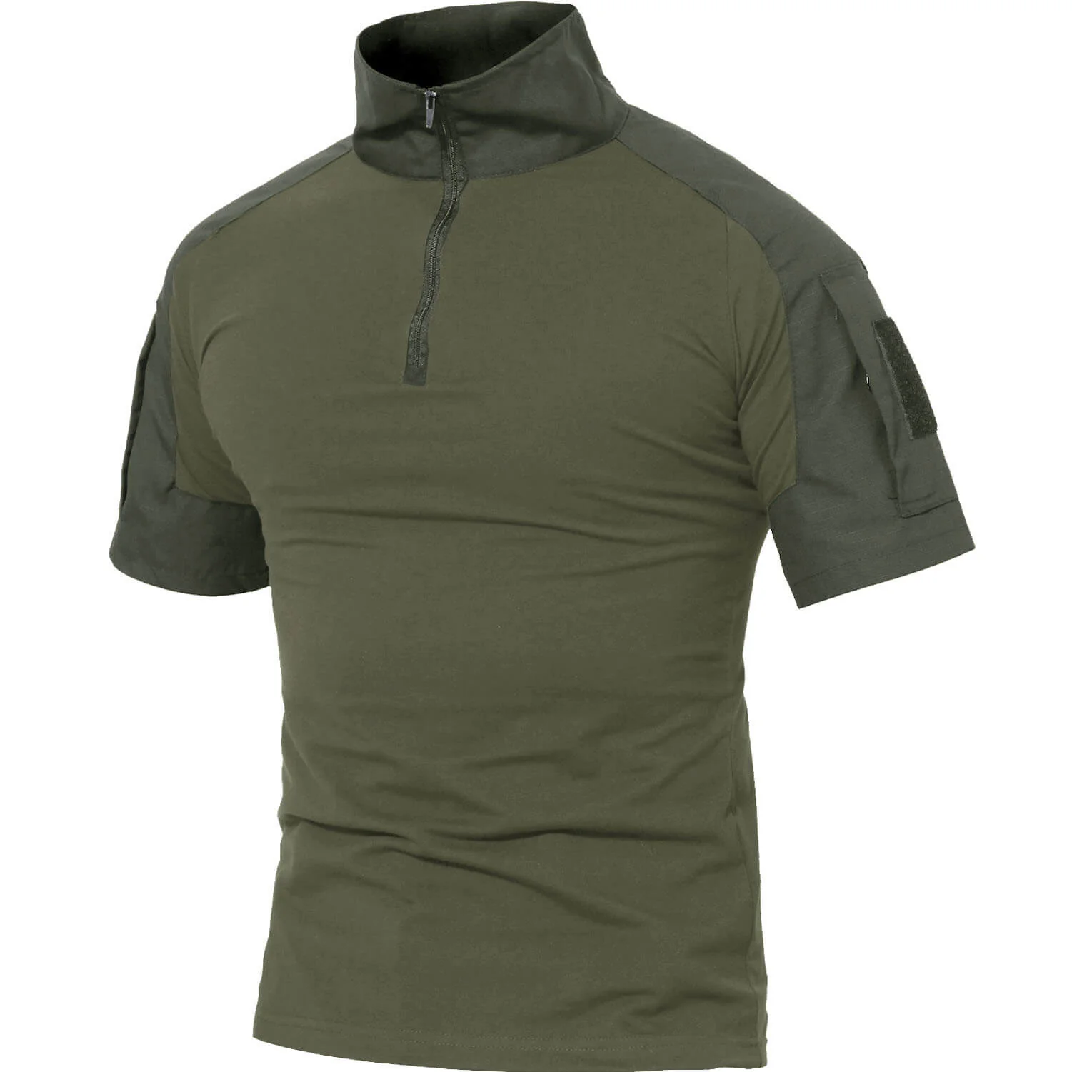 Men's 1/4 Half Zip Sweatshirt Sleeve Slim Fit Camo Tactical Shirt