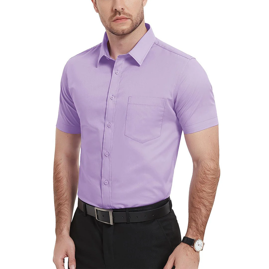 Men's Summer Casual Regular Fit Button Down Short Sleeve T-shirt