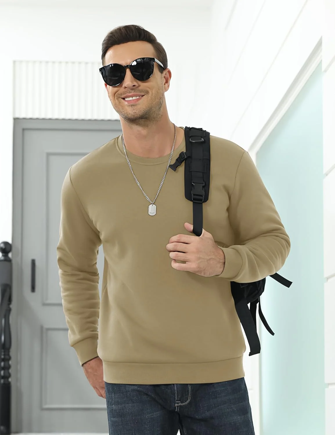 Men's Uncw Sweatshirts Vintage Crewneck Winter Active Warm Outdoor