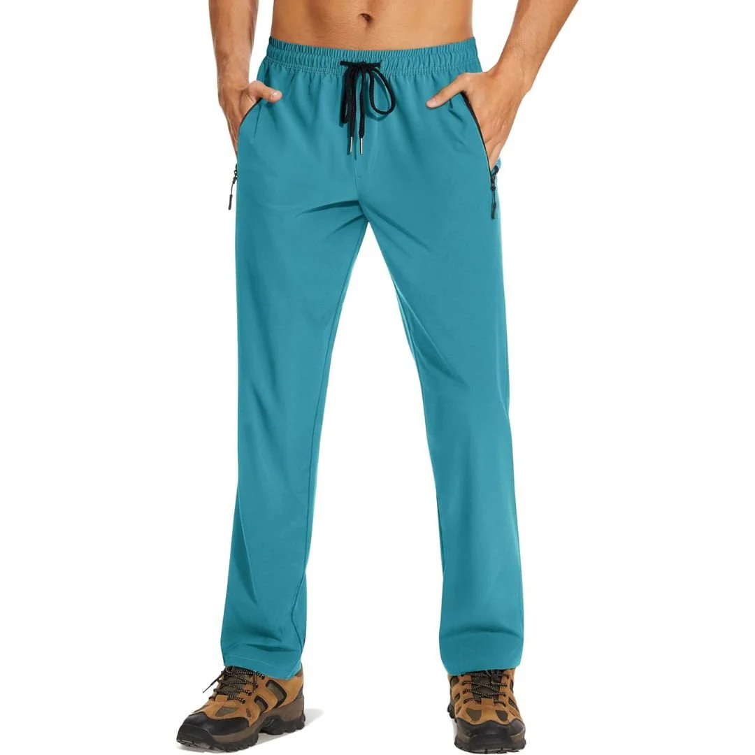 Mens Casual Pants Lightweight Quick Dry Water Resistant Joggers with Pockets