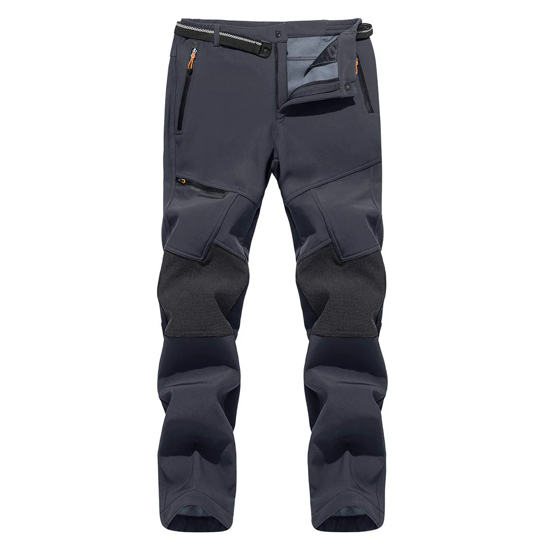 Men's Hiking Fleece Lined Reinforced Knees Softshell Pants