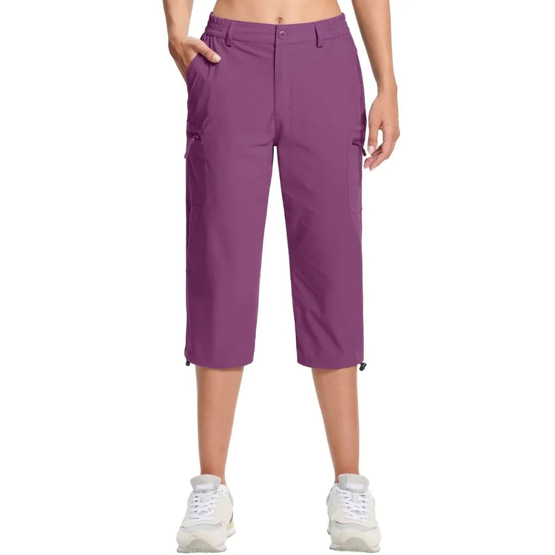 Women's Hiking Pants Cargo Capris Lightweight Stretch Water Resistant Joggers