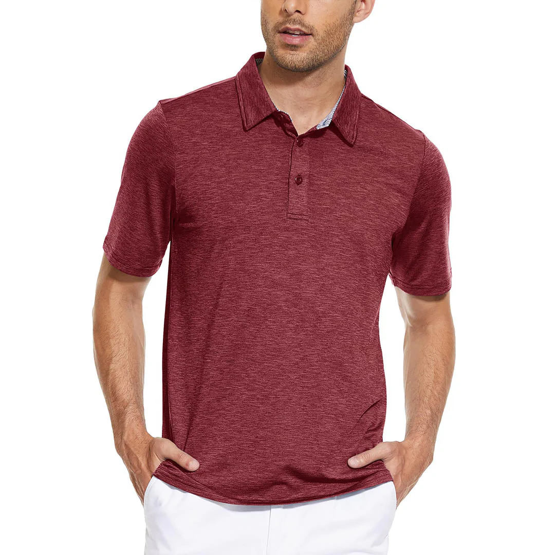 Men's Casual Polo Golf Shirts Quick Dry 3 Buttons