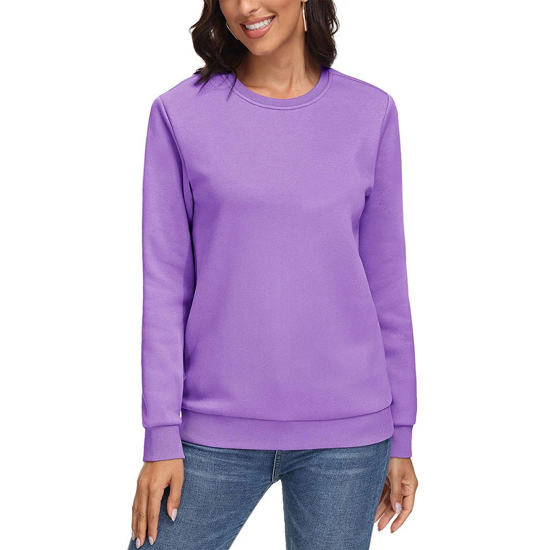 Women's Fleece-Lined Crewneck Casual Sweatshirts