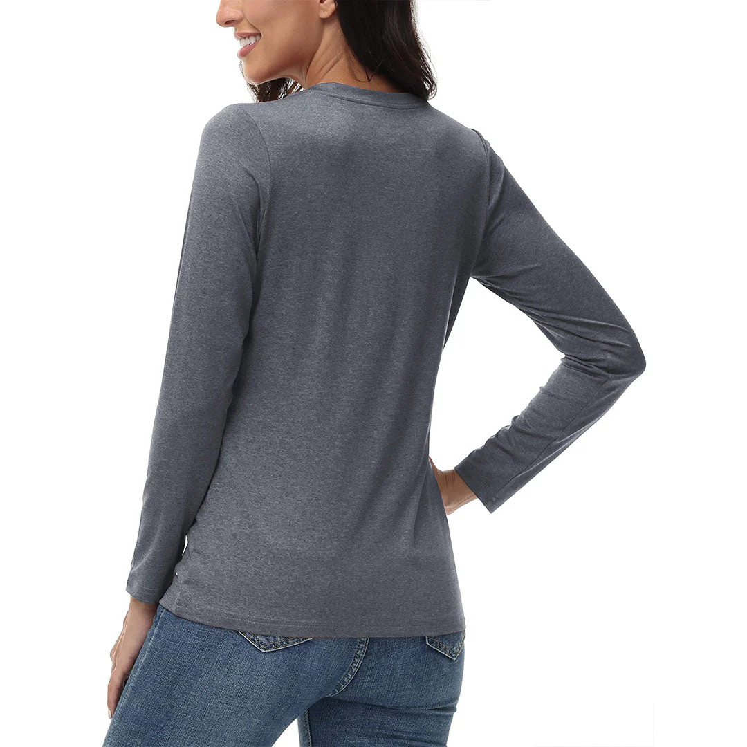 Women's V-Neck Sun Shirts UPF 50+ Long Sleeve T-Shirts