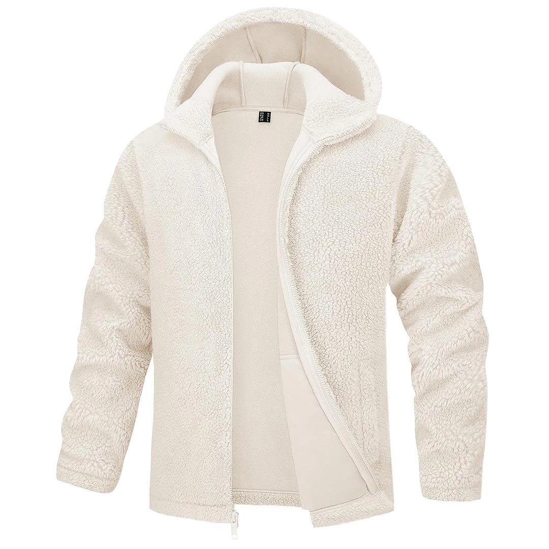 Men's Fleece Hoodies Sherpa Jackets Winter Thermal Coats