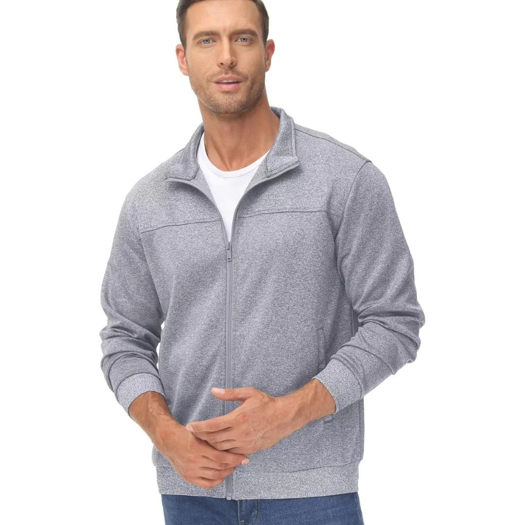 Men's Track Lightweight Full Zip Up Stand Collar Jacket