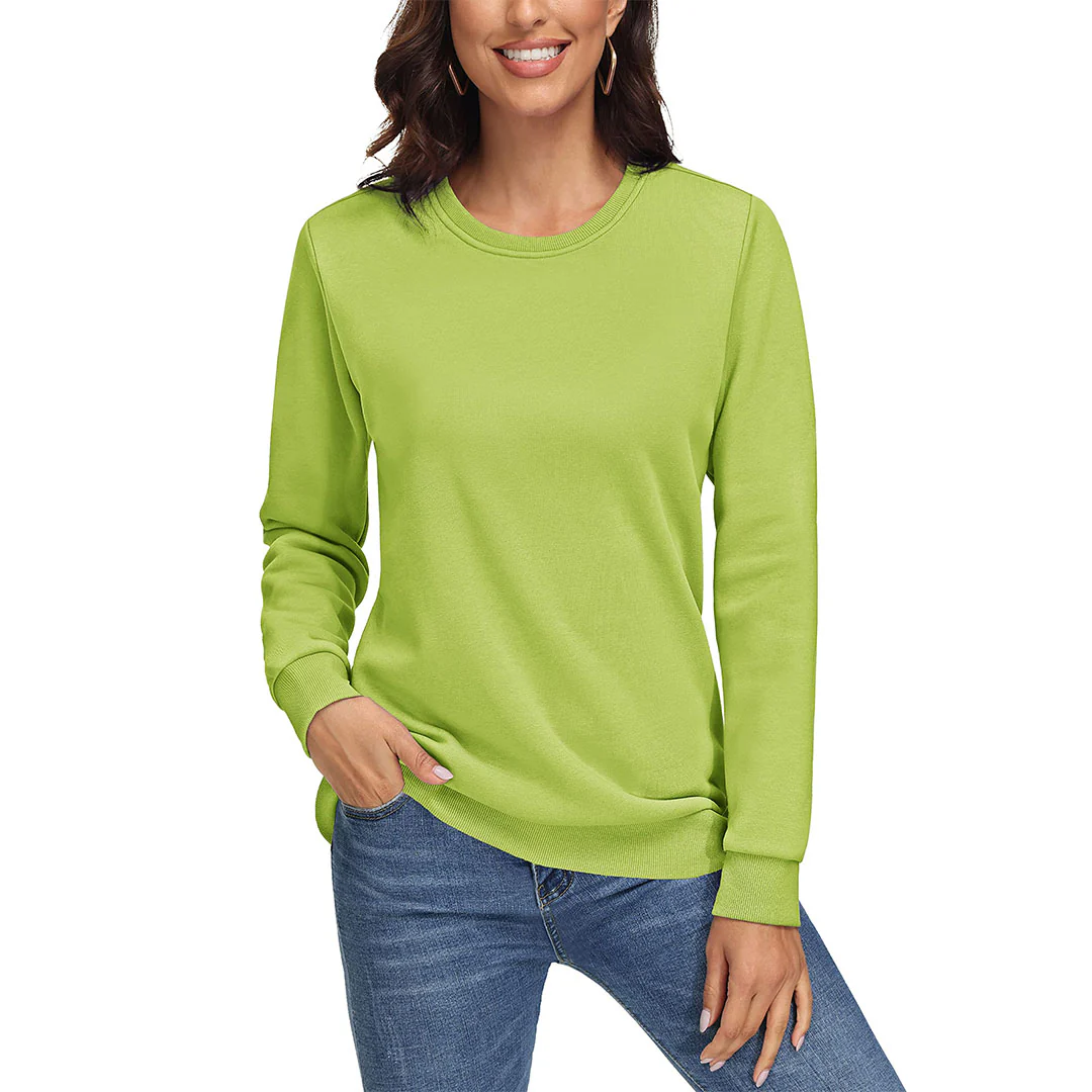 Women's Fleece-Lined Crewneck Casual Sweatshirts