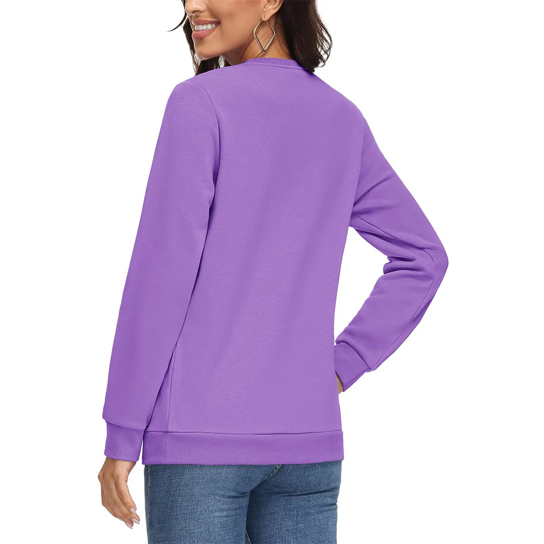 Women's Fleece-Lined Crewneck Casual Sweatshirts