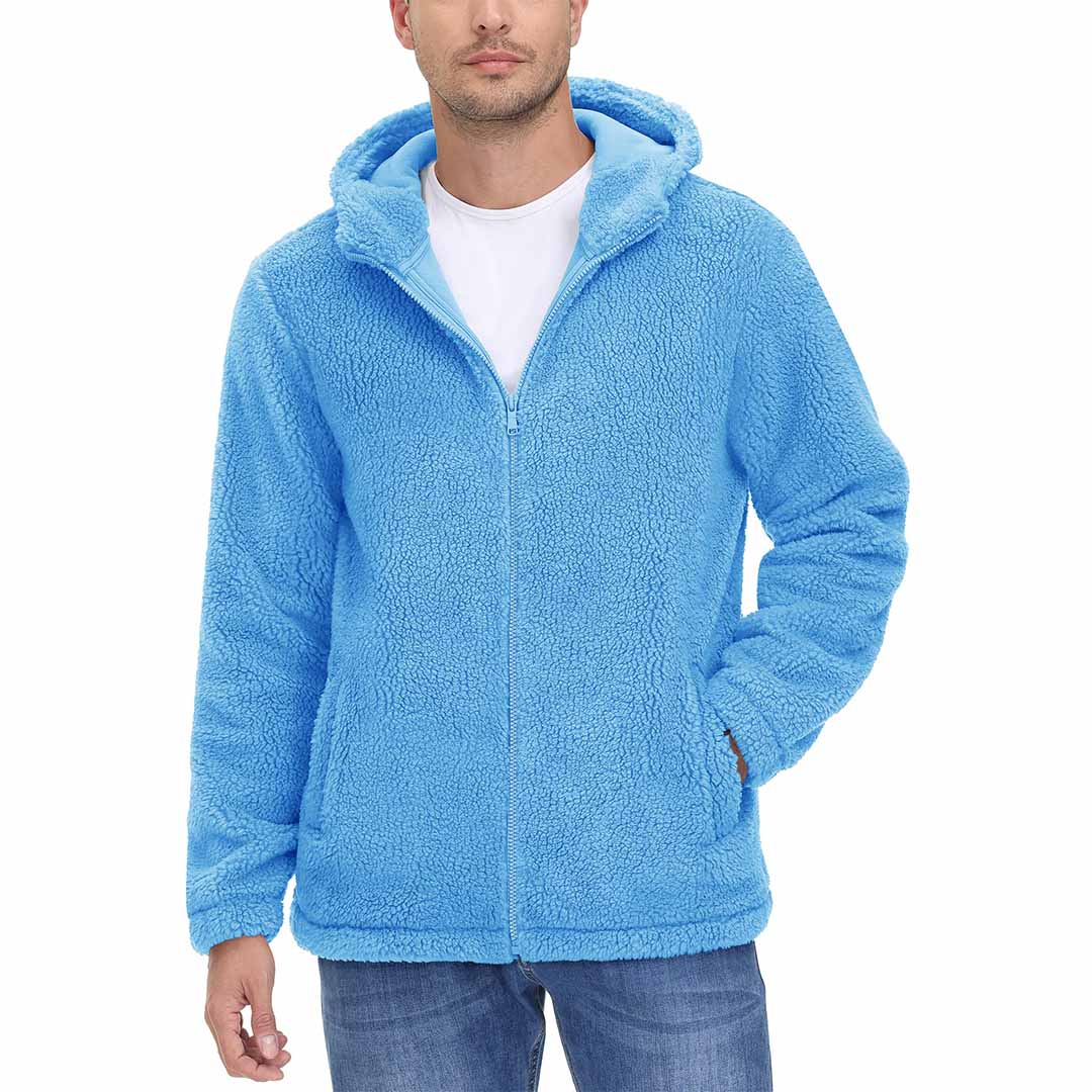 Men's Fleece Hoodies Sherpa Jackets Winter Thermal Coats