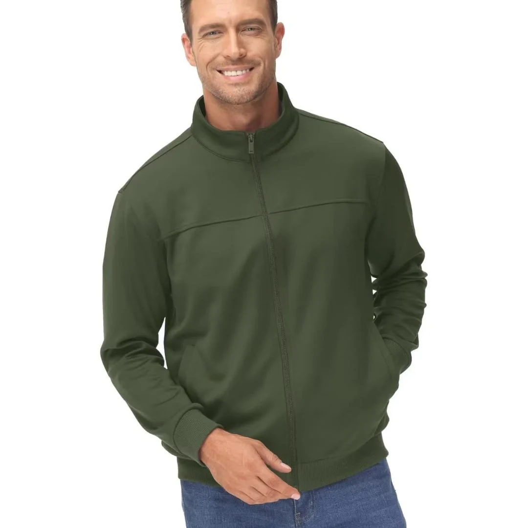 Men's Track Lightweight Full Zip Up Stand Collar Jacket