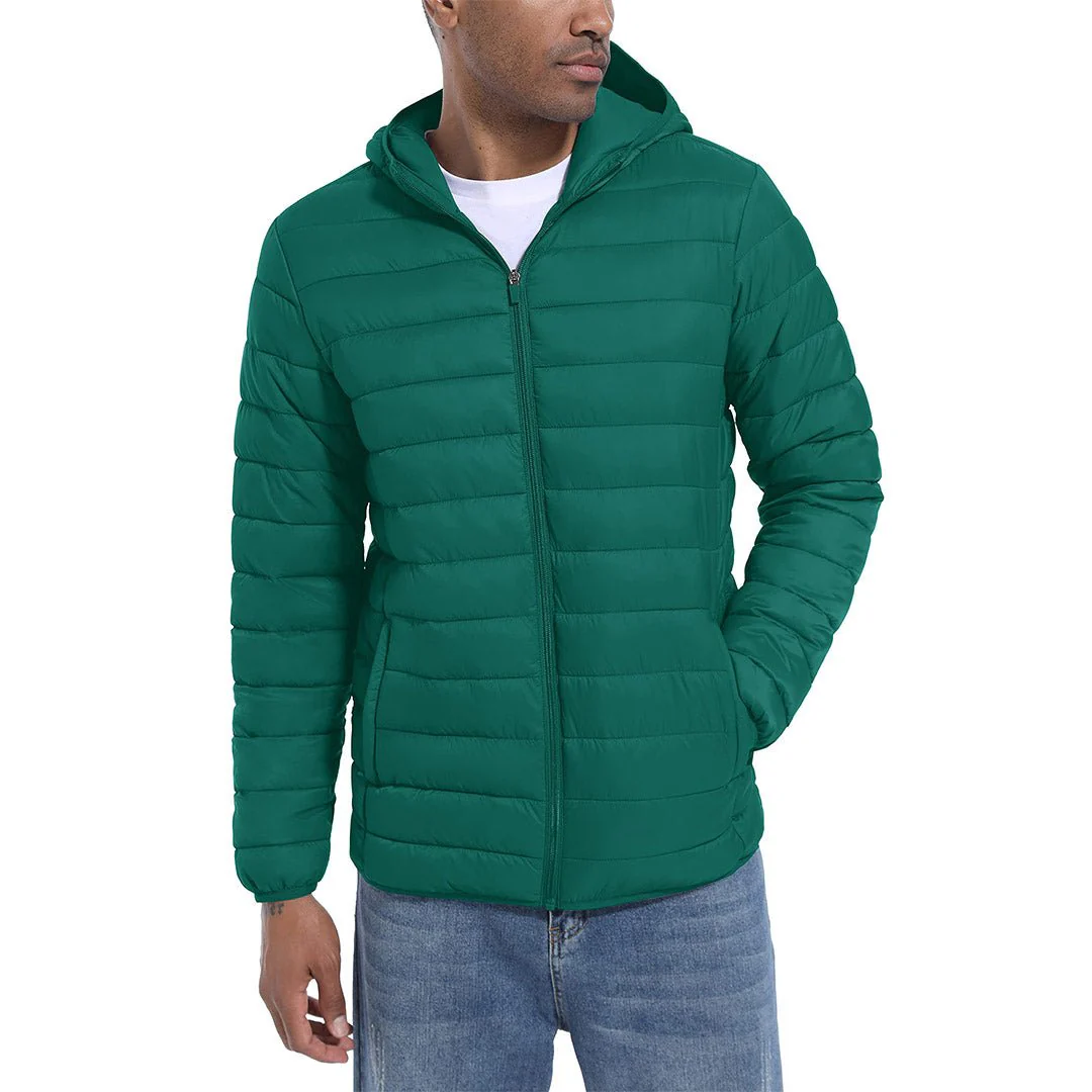 Men's Hooded Puffer Water-Repellent Down Alternative Jacket