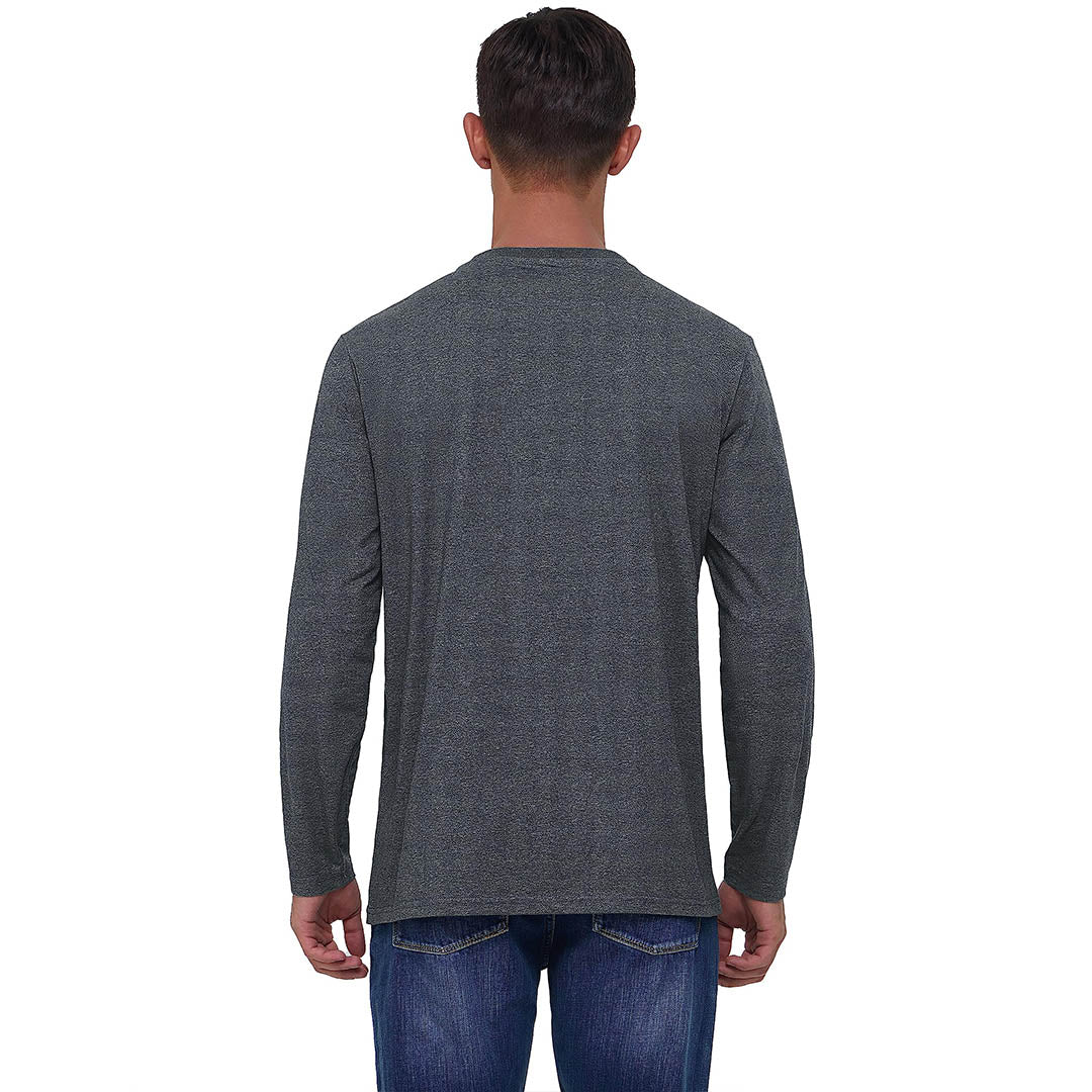 Men's Cotton Solid Color Classic Casual Long Sleeve T-shirt