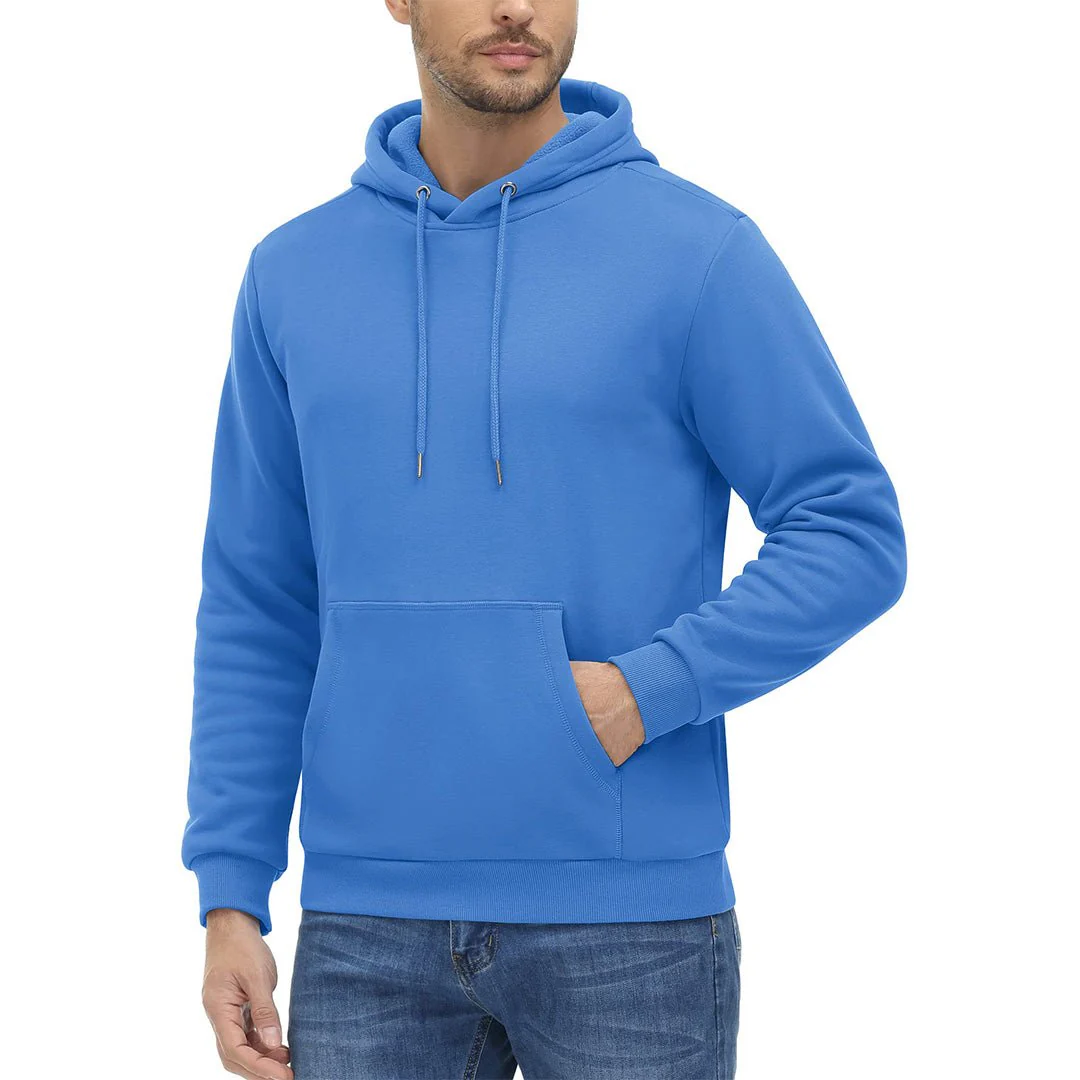 Men's Pullover Fleece Zip Up Hoodie Cotton Casual Lightweight Sweatshirt